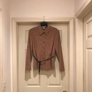 Fashion Bug Stretch Jacquard Moleskin Blazer~Tan~L